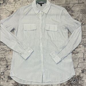 Cotton blend button-down shirt/Express/Micro dot print utility style